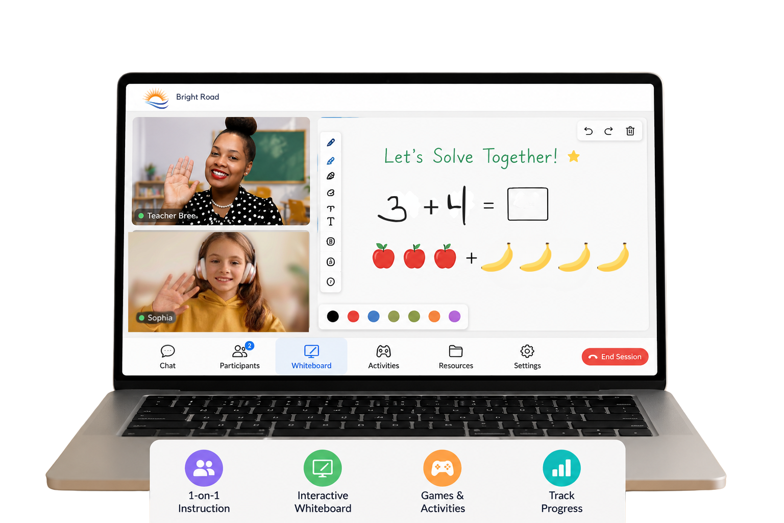 Interactive online tutoring session